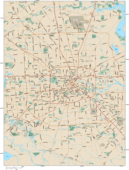 Houston Metro Area Wall Map