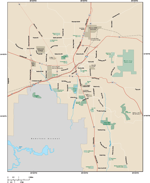 Huntsville Metro Wall Map