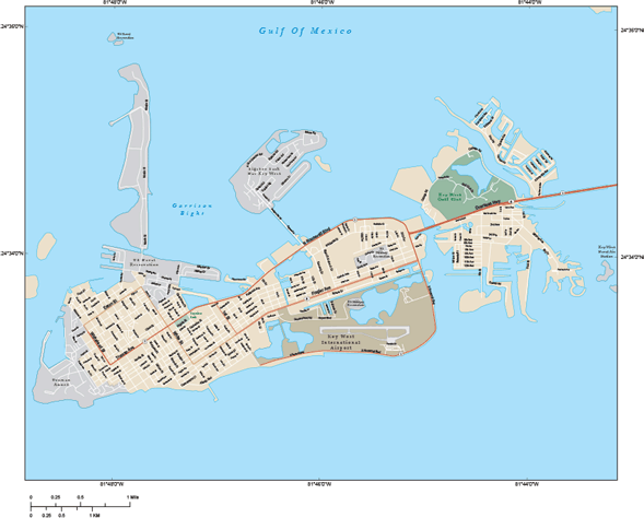 Key West Wall Map