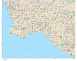 Los Angeles Metro Area South Wall Map