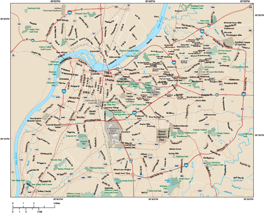 Louisville Metro Wall Map by Map Resources - MapSales