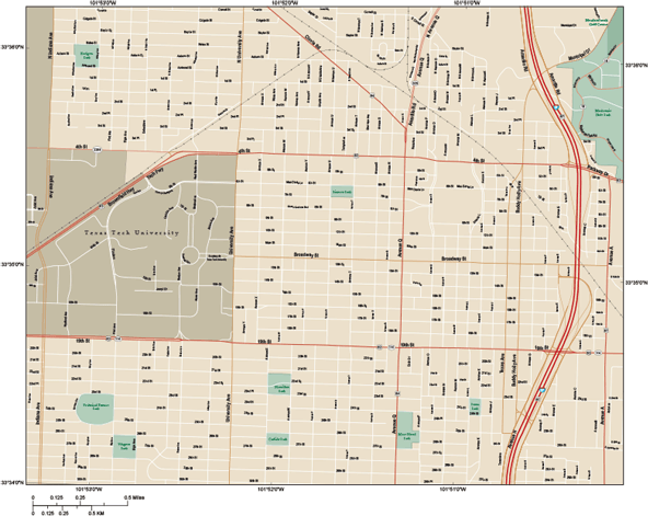 Lubbock Central Wall Map