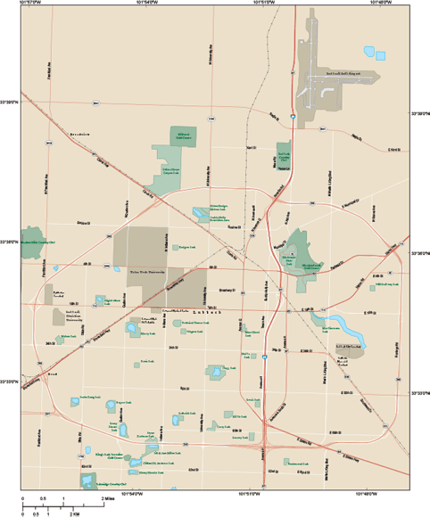 Lubbock Metro Area Wall Map