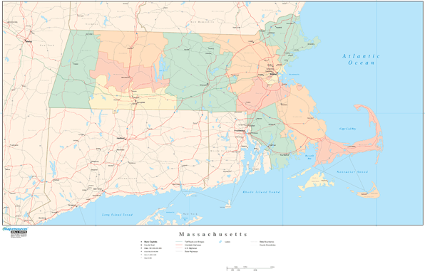 Massachusetts Map With Counties