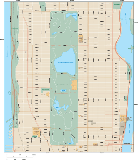 New York City - Central Park Wall Map