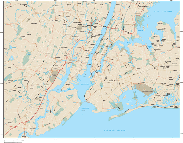 New York City Metro Wall Map