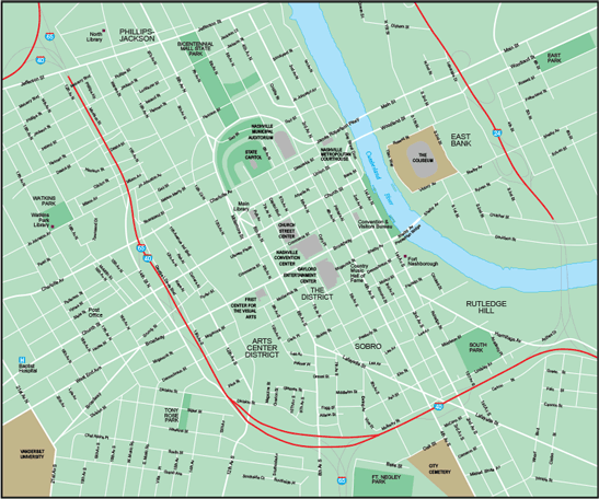 Nashville Wall Map
