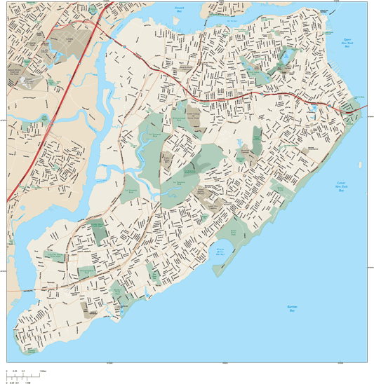 New York City - Staten Island Wall Map