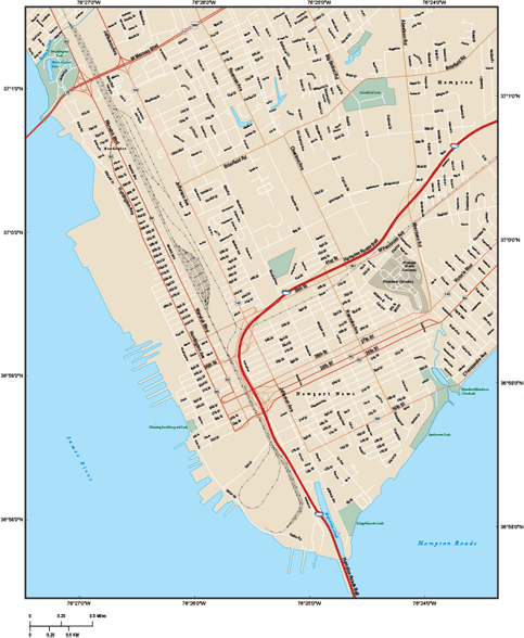 Newport News Wall Map