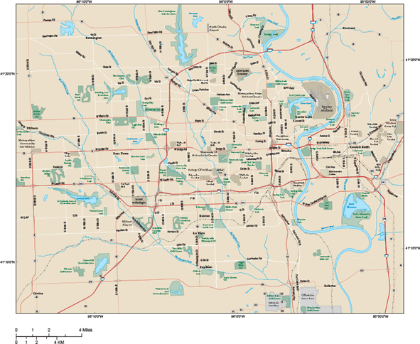 Omaha Metro Area Wall Map