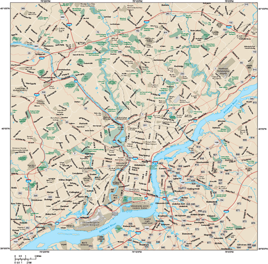 Philadelphia Metro Area Wall Map