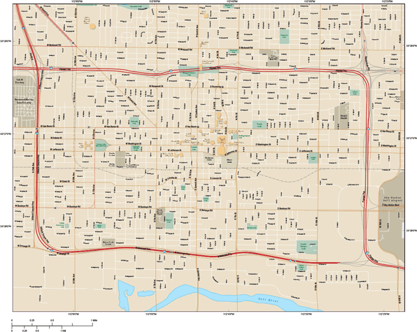 Phoenix Downtown Wall Map