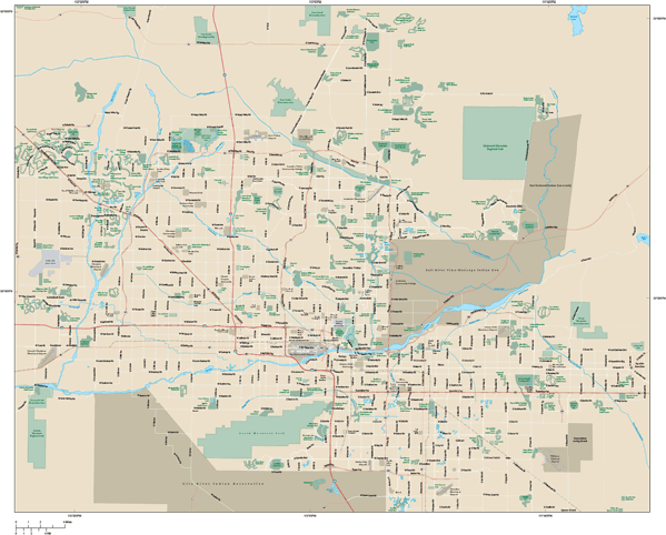 Phoenix Metro Area Wall Map