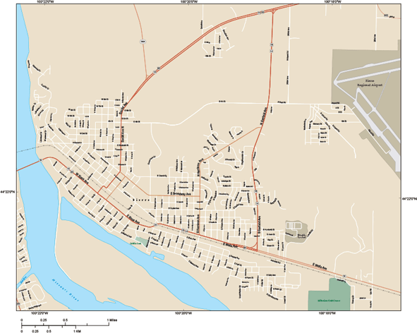 Pierre Wall Map