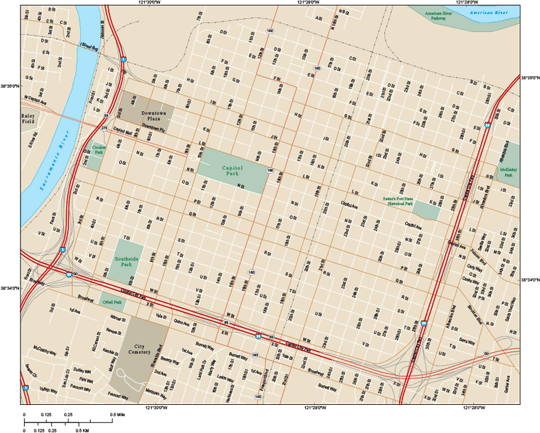 Sacramento Downtown Wall Map