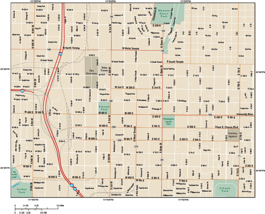Map Of Downtown Salt Lake City Salt Lake City Downtown Wall Map By Map Resources - Mapsales