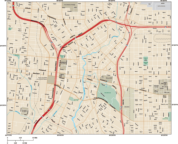 San Antonio Central Wall Map