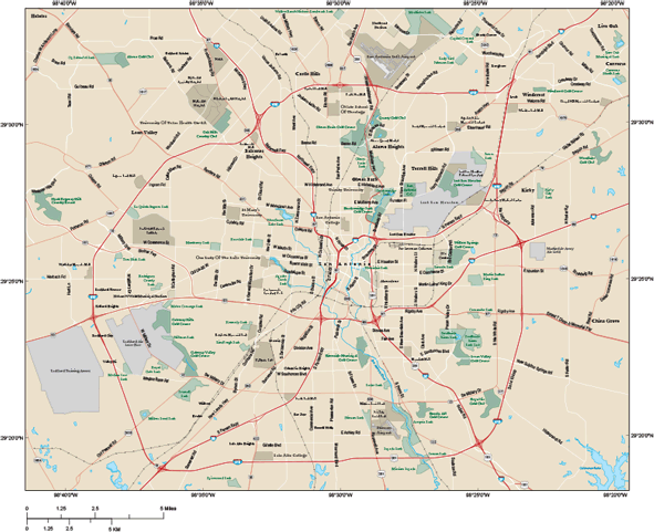 San Antonio Metro Area Wall Map