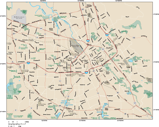 San Jose Metro Area Wall Map