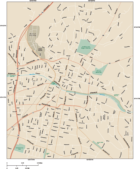 Santa Fe Downtown Wall Map