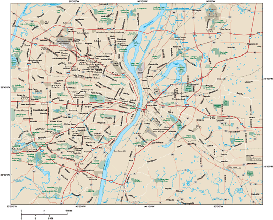 St Louis Metro Area Wall Map
