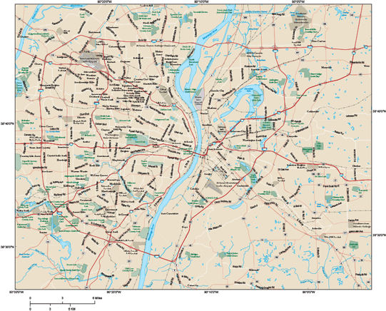 St Louis Metro Area Wall Map by Map Resources