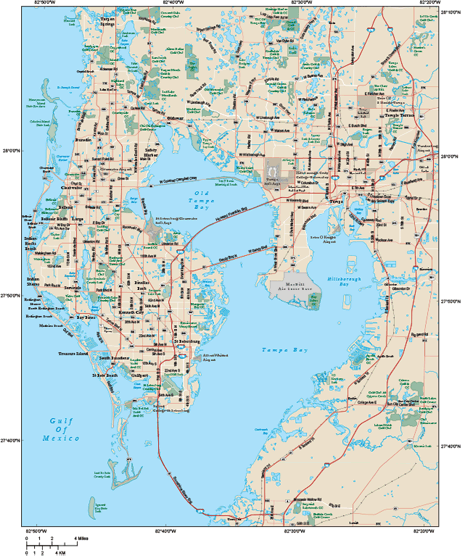 Tampa Metro Wall Map