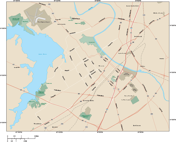 Waco Metro Area Wall Map