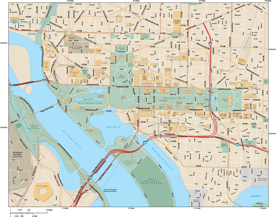 Washington Downtown Wall Map