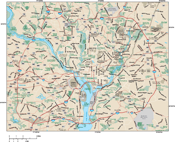 Washington Metro Area Wall Map