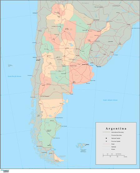 Argentina Wall Map