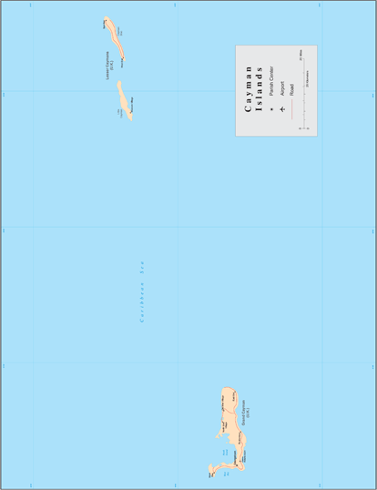 Cayman Islands Wall Map