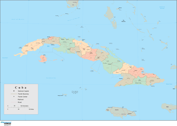 Cuba Wall Map