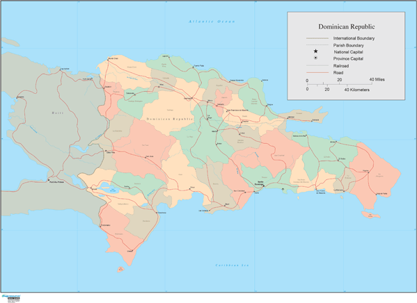 Dominican Republic Wall Map