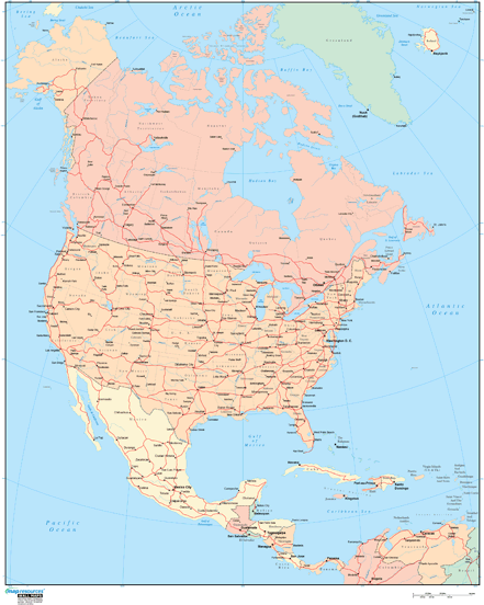 North America Wall Map