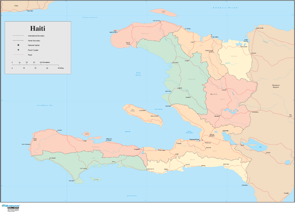 Haiti Wall Map