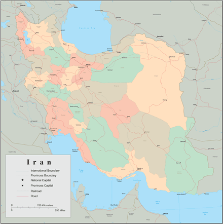 Iran Wall Map