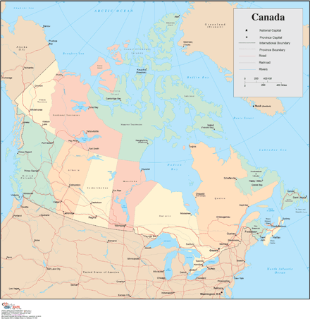 Canada Political Wall Map