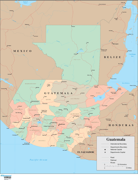 Guatemala Wall Map