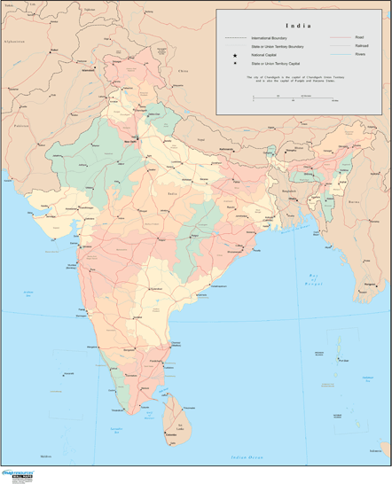 India Wall Map