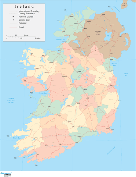 Ireland Wall Map