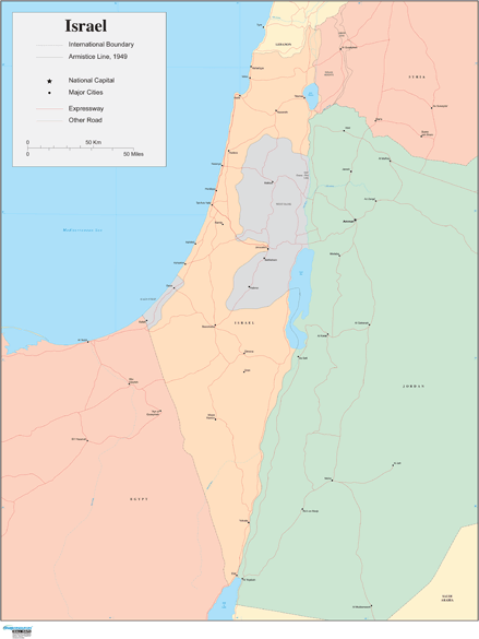 Israel Wall Map