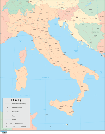 Italy Wall Map