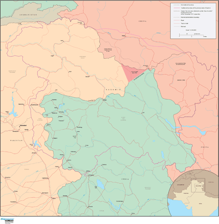 Kashmir Wall Map