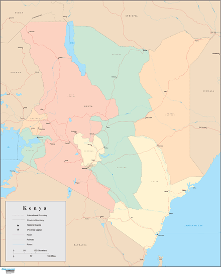 Kenya Wall Map