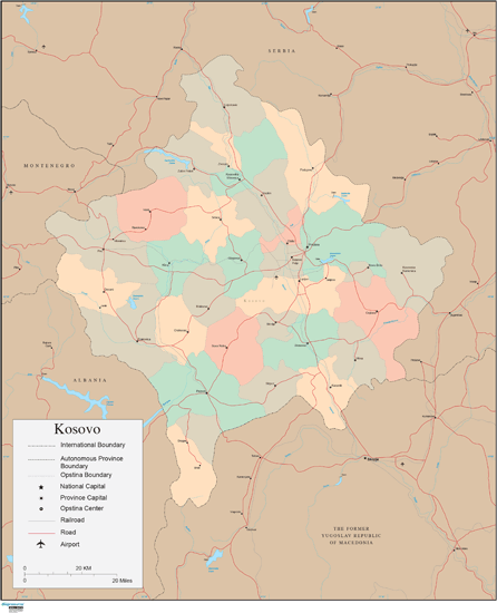 Kosovo Wall Map