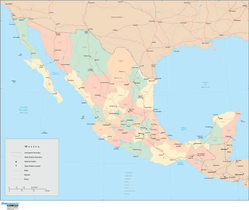 Mexico Wall Map