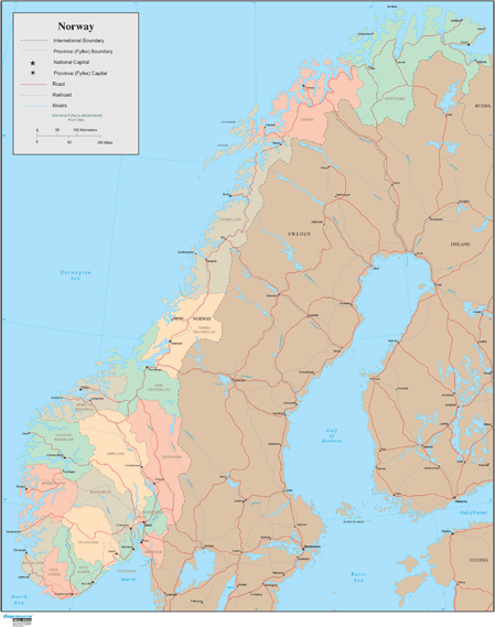 Norway Wall Map