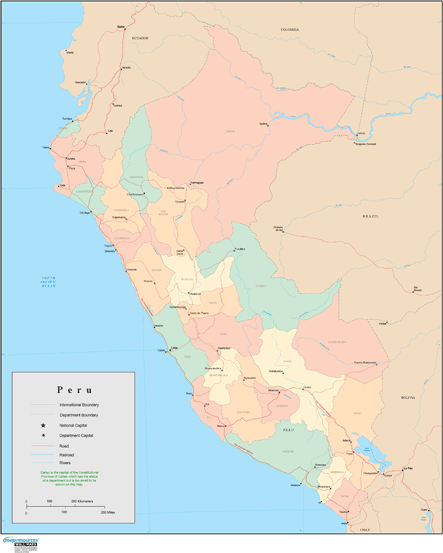 Peru Wall Map