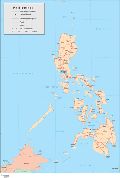 Philippines Wall Map by Map Resources - MapSales